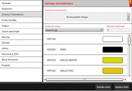 configurazione sistema tintometrico MilesiEasyColor