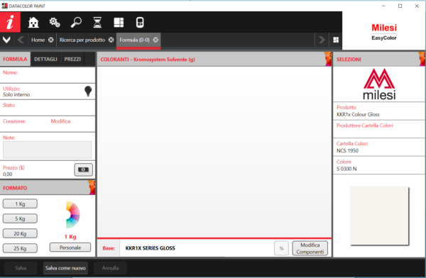 modifica componenti MilesiEasyColor